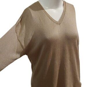 [Sarah Arizona] Gold V-neck Sweater - Size L